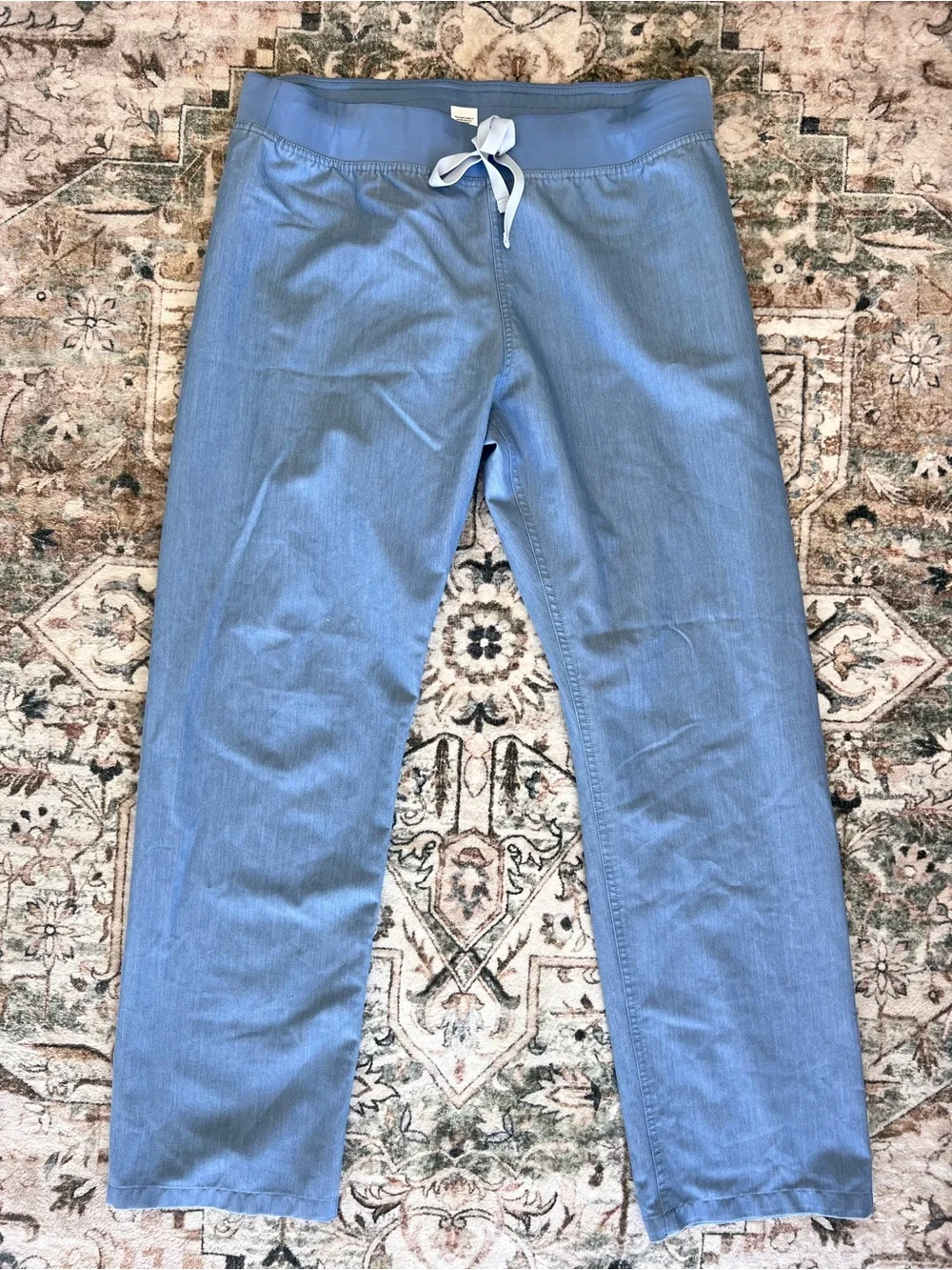 Figs Technical Collection Light Blue Straight Leg Scrub Pants- Large